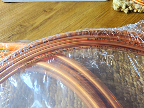 Copper tube coil x 15m - copper,